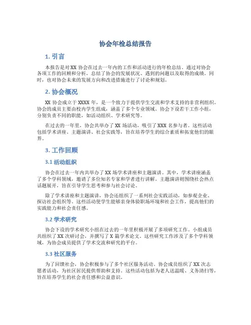 协会年检总结报告