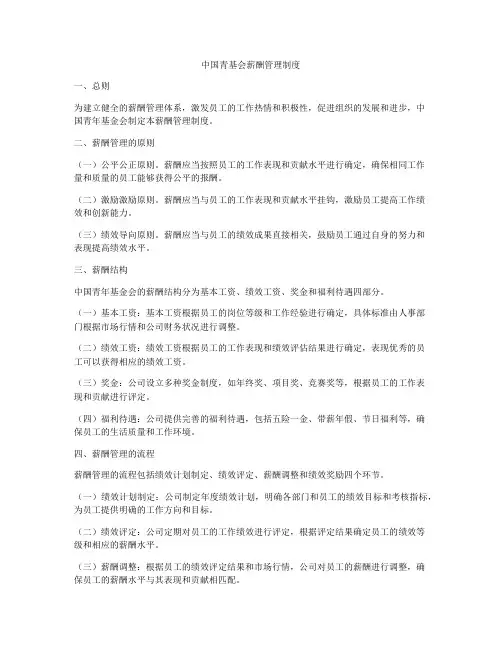 中国青基会薪酬管理制度