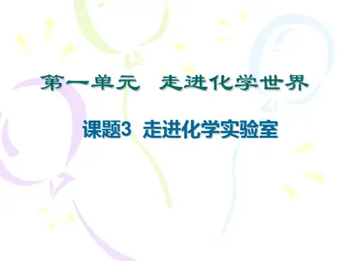走进化学实验室知识点PPT
