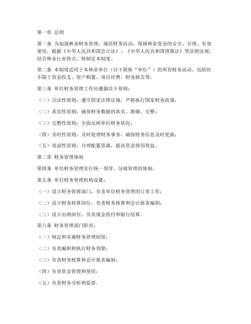 林业财务管理制度模板