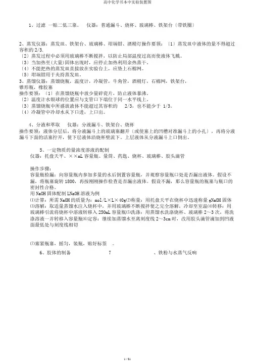 高中化学书本中实验装置图