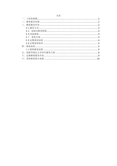 监控系统维保带表格