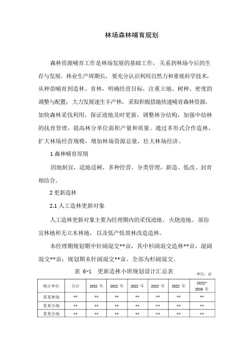 林场森林培育规划