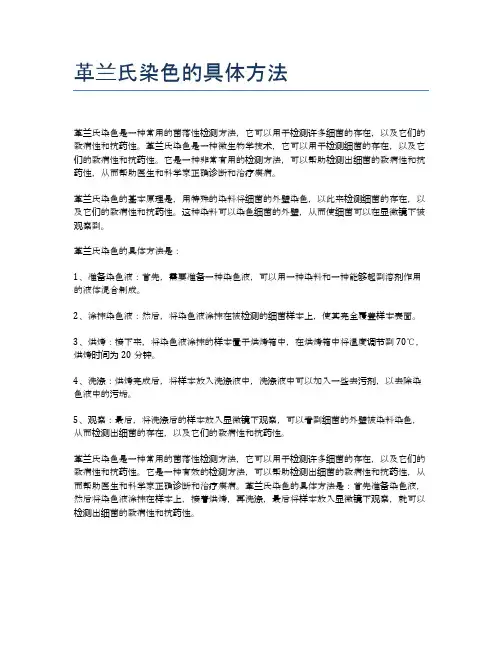革兰氏染色的具体方法