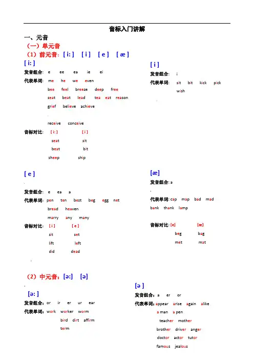 英语音标学习入门-入门音标