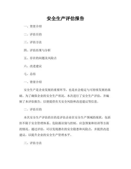 安全生产评估报告