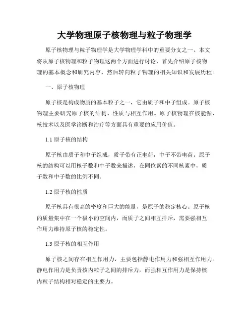 大学物理原子核物理与粒子物理学