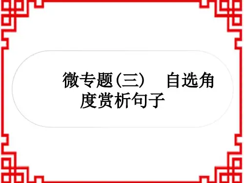 中考语文古诗文阅读 4微专题(三) 自选角度赏析句子