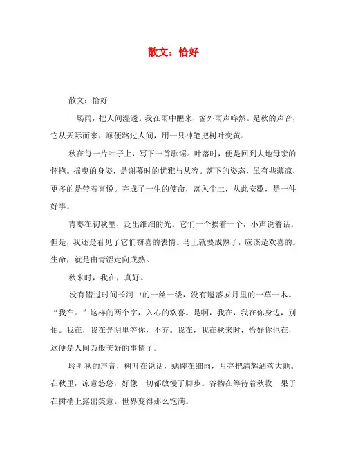 散文：恰好