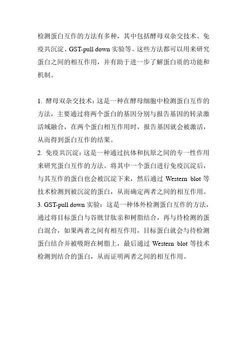 检测蛋白互作的方法