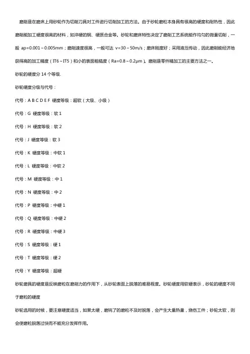 磨床砂轮硬度等级及代号【大全】