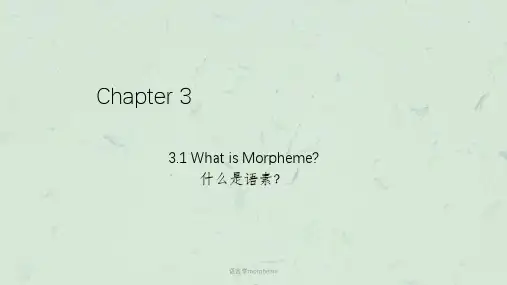 语言学morpheme课件