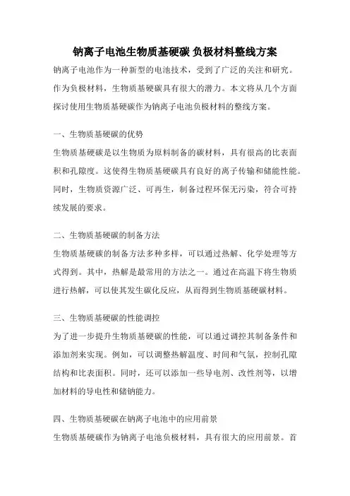 钠离子电池生物质基硬碳 负极材料整线方案