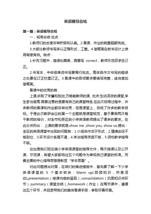 英语视导总结