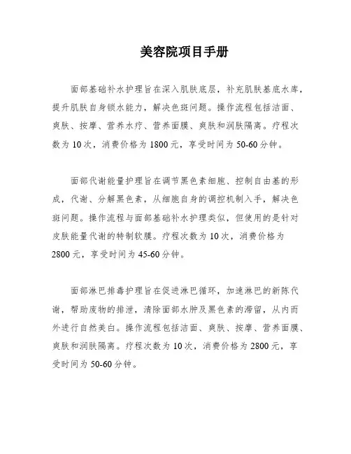 美容院项目手册