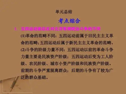 【步步高】2012版高考历史大一轮复习讲义 第9单元 民主革命的新曙光和国民革命运动单元总结课件 大纲人教版
