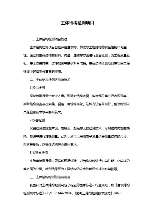 主体结构检测项目