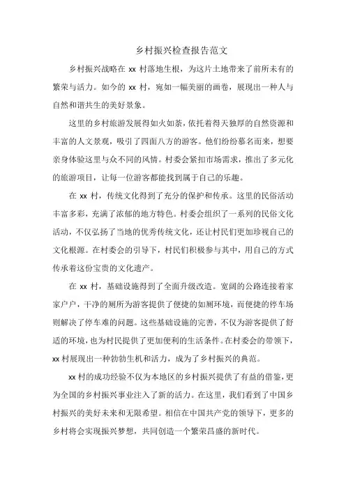 乡村振兴检查报告范文