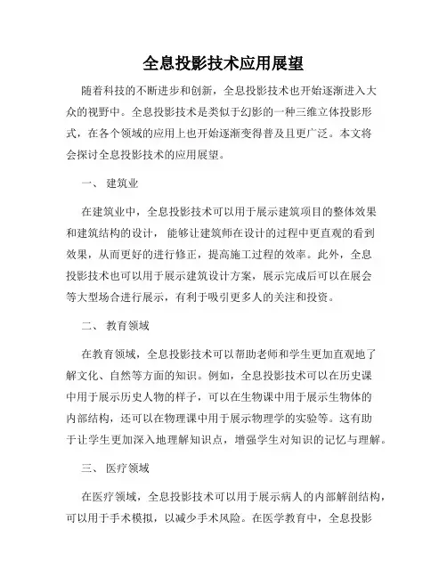 全息投影技术应用展望