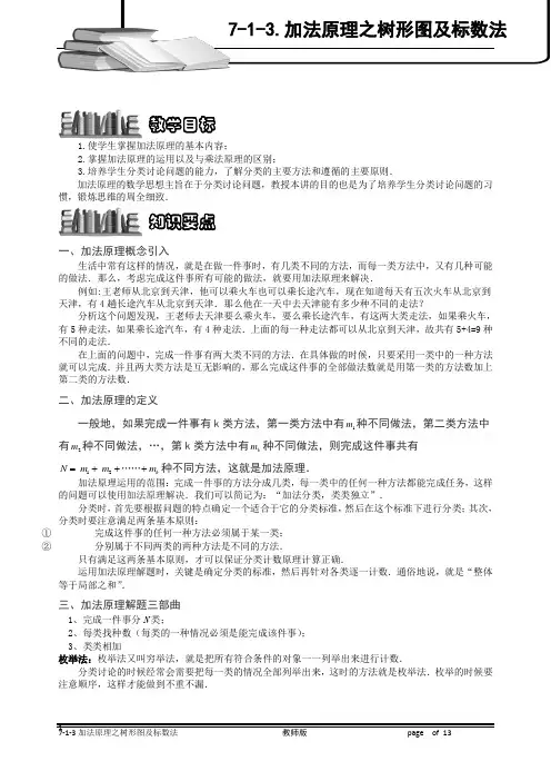 小学奥数7-1-3 加法原理之树形图及标数法.专项练习及答案解析