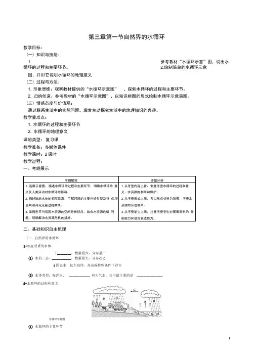 自然界的水循环复习教案