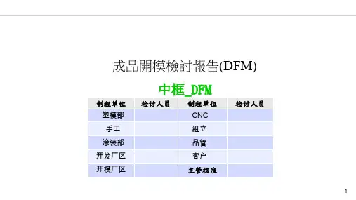 压铸件开模DFM报告