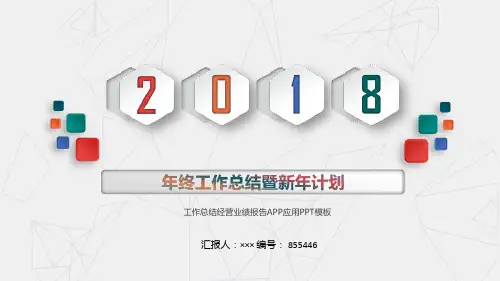 工作总结经营业绩报告APP应用PPT模板