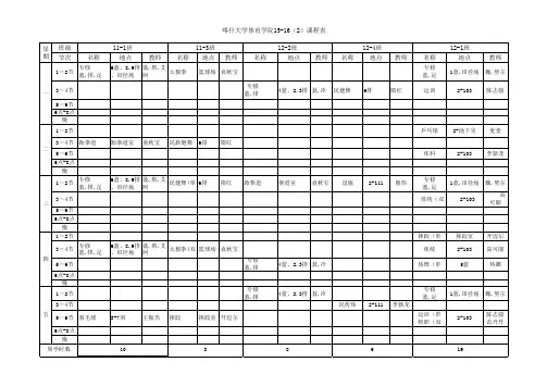 体育学院2015-2016(2)课表