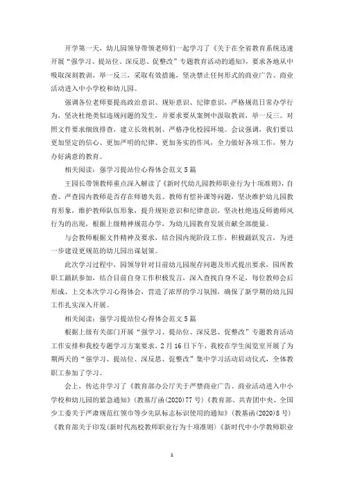 最新“强学习、提站位、深反思、促整改”学习心得