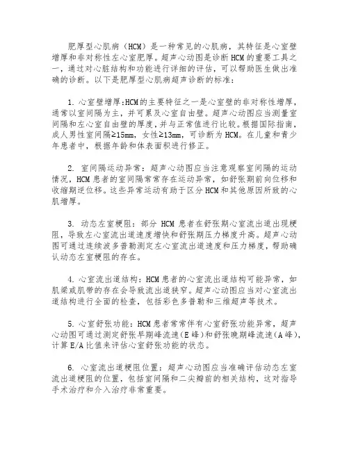 肥厚型心肌病的超声诊断标准