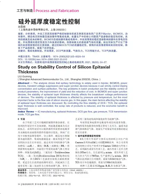 硅外延厚度稳定性控制