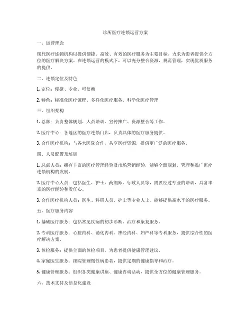 诊所医疗连锁运营方案