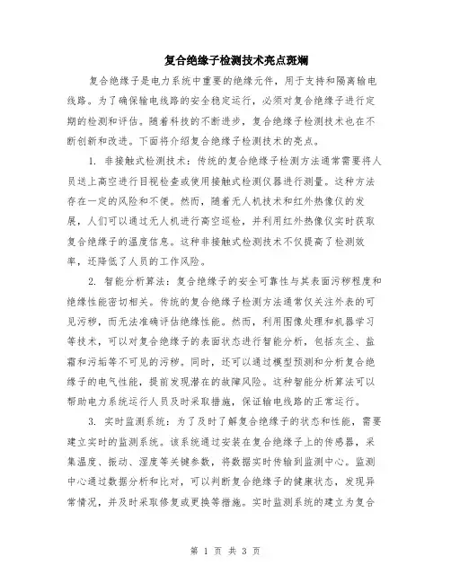 复合绝缘子检测技术亮点斑斓