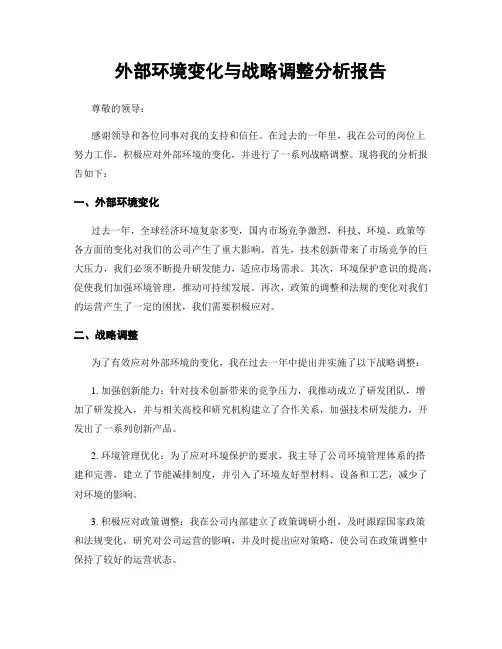 外部环境变化与战略调整分析报告