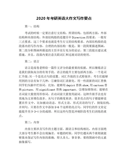 2020年考研英语大作文写作要点