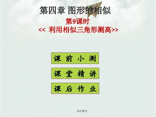 九年级数学上册(北师大版)课件：4.6 利用相似三角形测高 (共22张PPT)