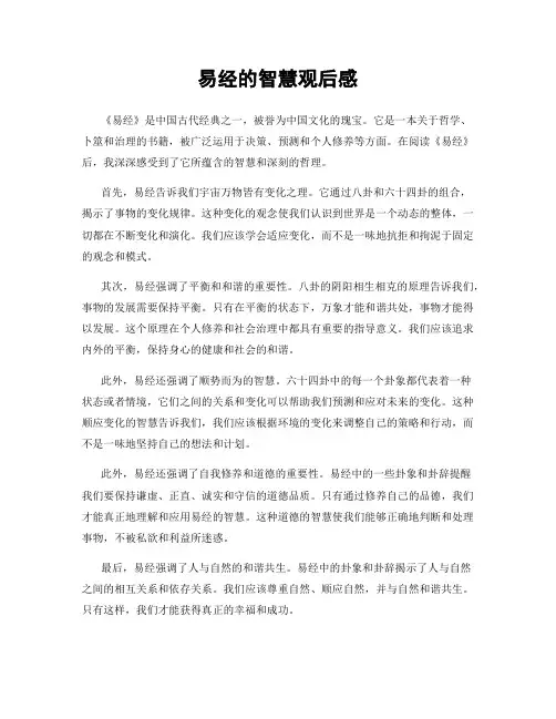 易经的智慧观后感