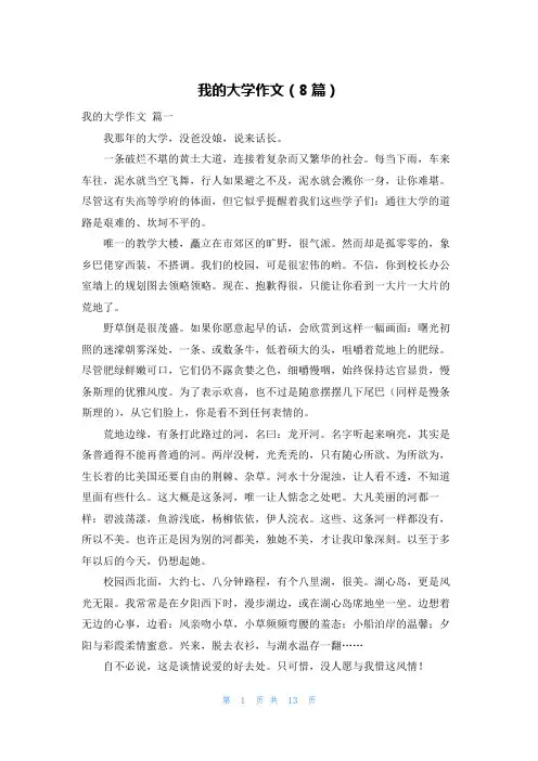 我的大学作文(8篇)