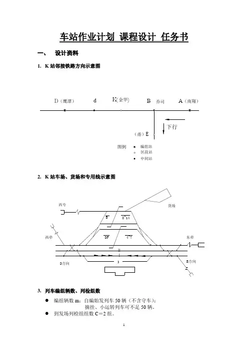 车站作业计划课程设计任务书2012