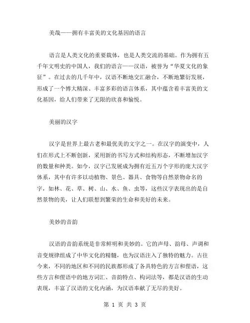 美哉,汉语作文范文