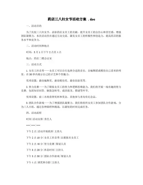 药店三八妇女节活动方案 .doc