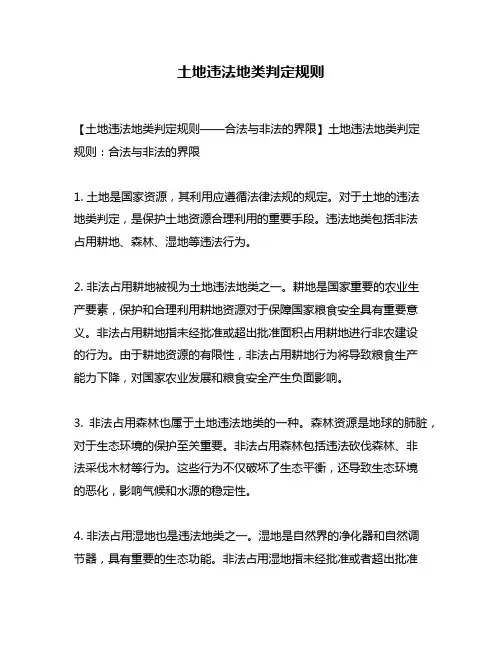 土地违法地类判定规则