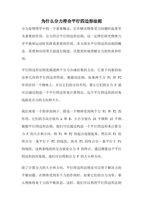 为什么分力符合平行四边形法则