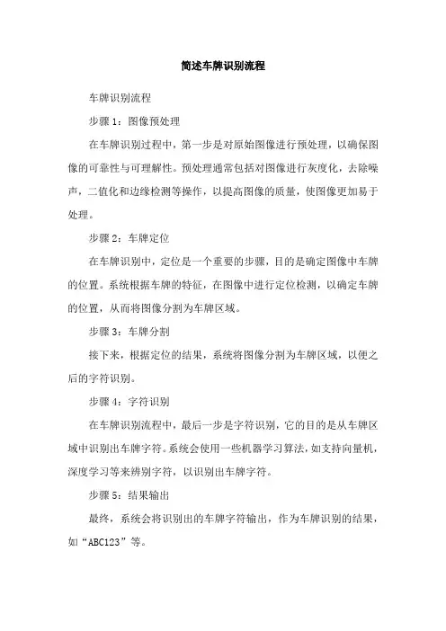 简述车牌识别流程