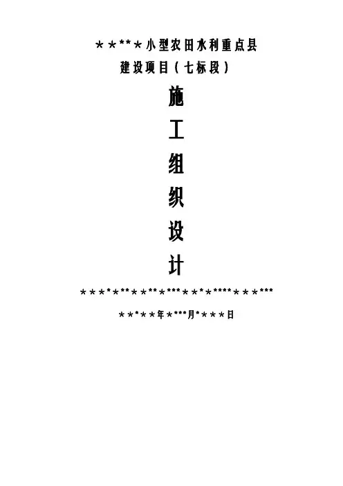 小型农田水利施工组织设计