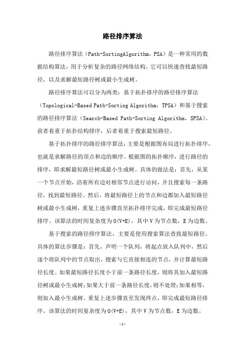 路径排序算法