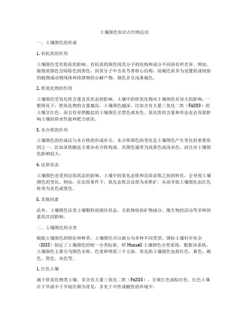 土壤颜色知识点归纳总结