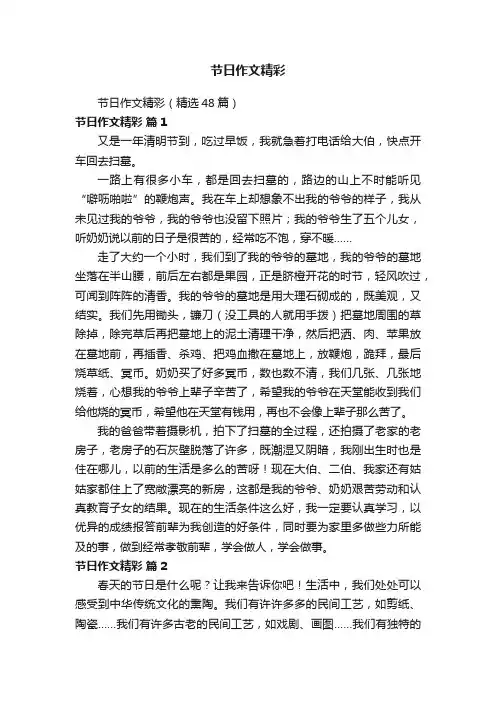 节日作文精彩（精选48篇）