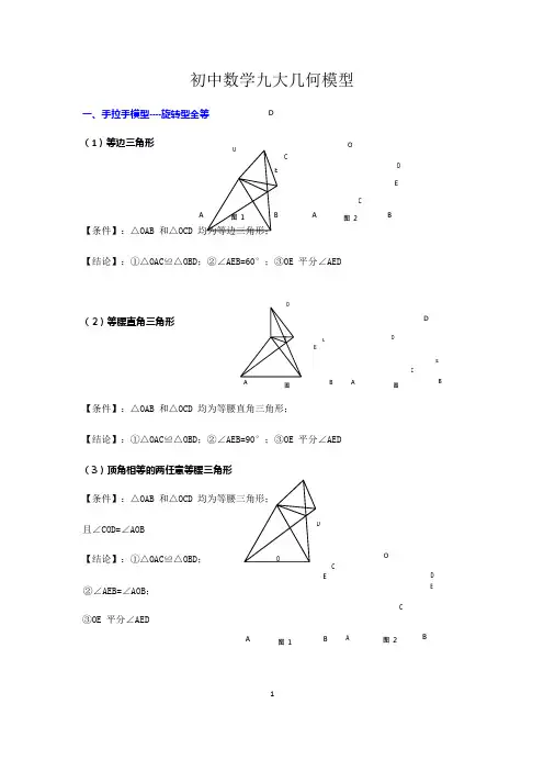 初中数学九大几何模型