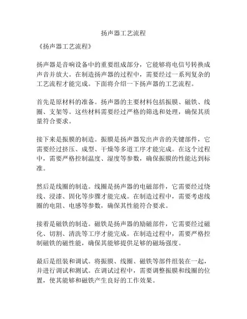 扬声器工艺流程
